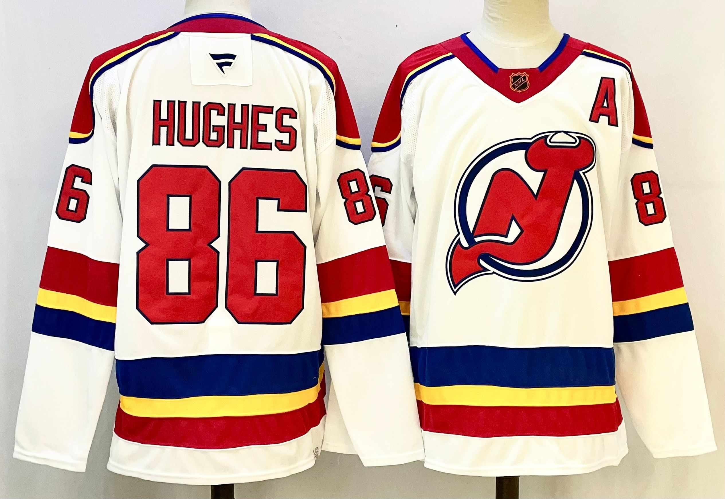 Men New Jersey Devils #86 Hughes White 2026 Adidias NHL Jersey style 001